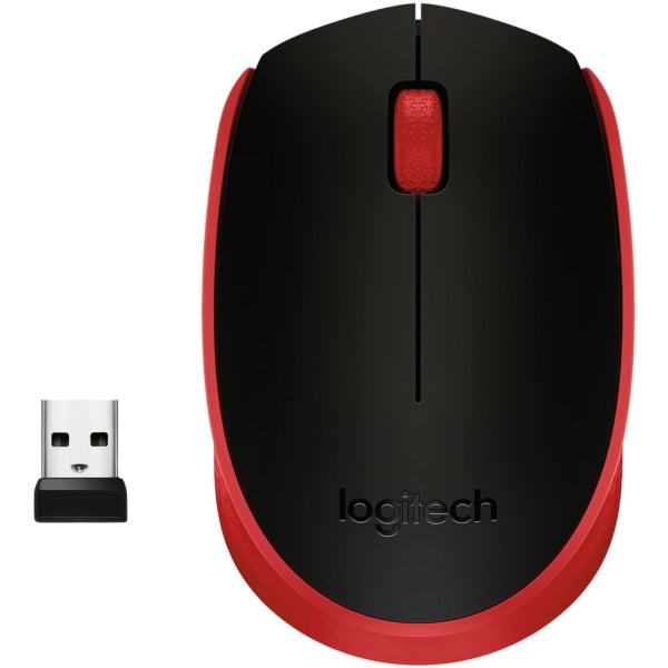 Logitech M170 Wireless Mouse for PC Mac Laptop 2.4 GHz with USB Mini Receiver Red